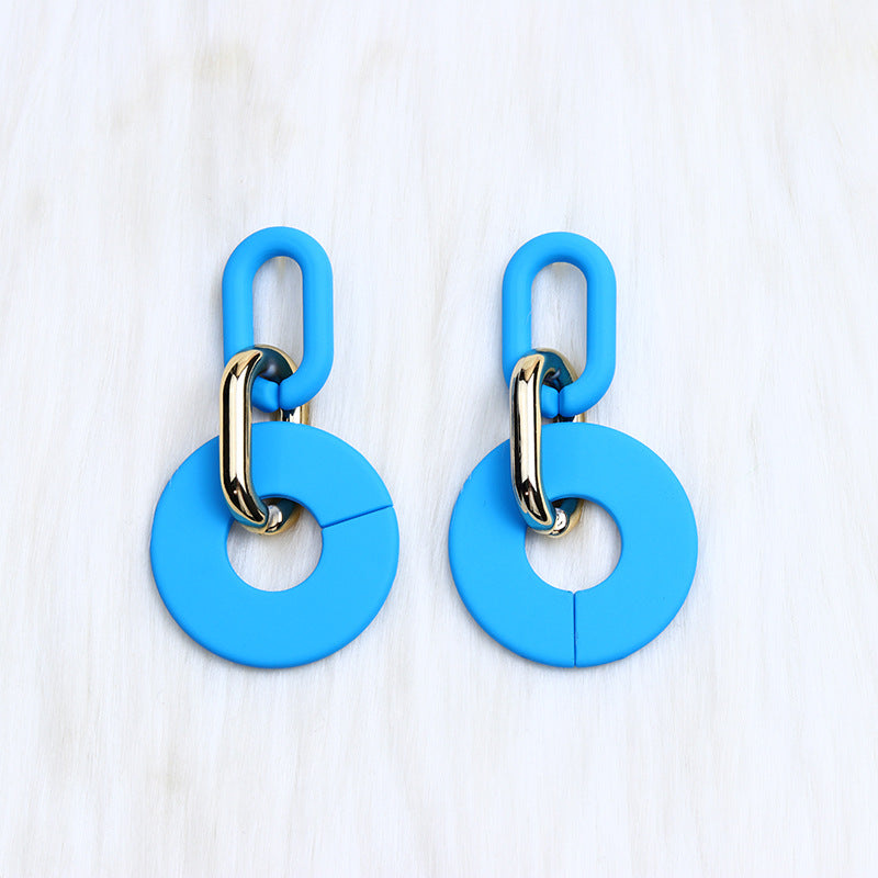 Wholesale Round Hollow Spray Painted Acrylic Earrings